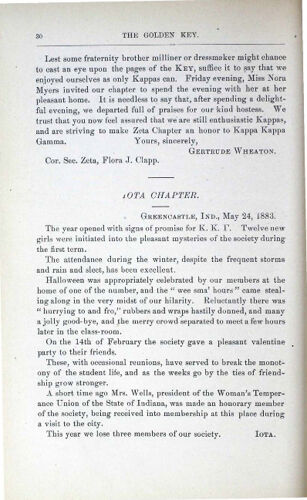 News Letters: Iota Chapter, May 24, 1883 (image)